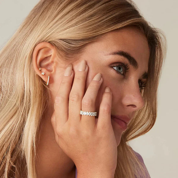 Ara Diamond Simulant Gold Ring