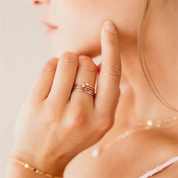 Angelina Birthstone Stacker Ring